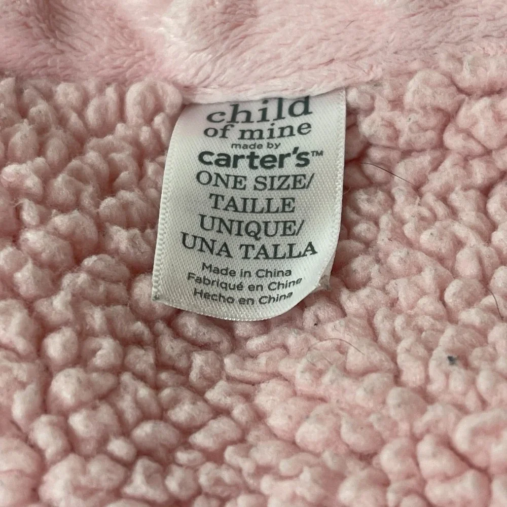 Carters Child of Mine Pink Dot Owl Baby Blanket Thick Warm‎ Green White